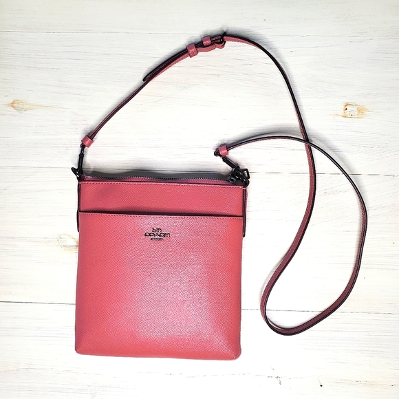 Coach Handbags - 32) COACH Kitt Crossbody Cross-grain Messenger Bag